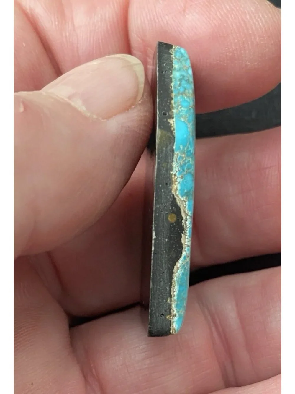 Carico lake turquoise cabochon 41.7 Carats Backed (Bin100)